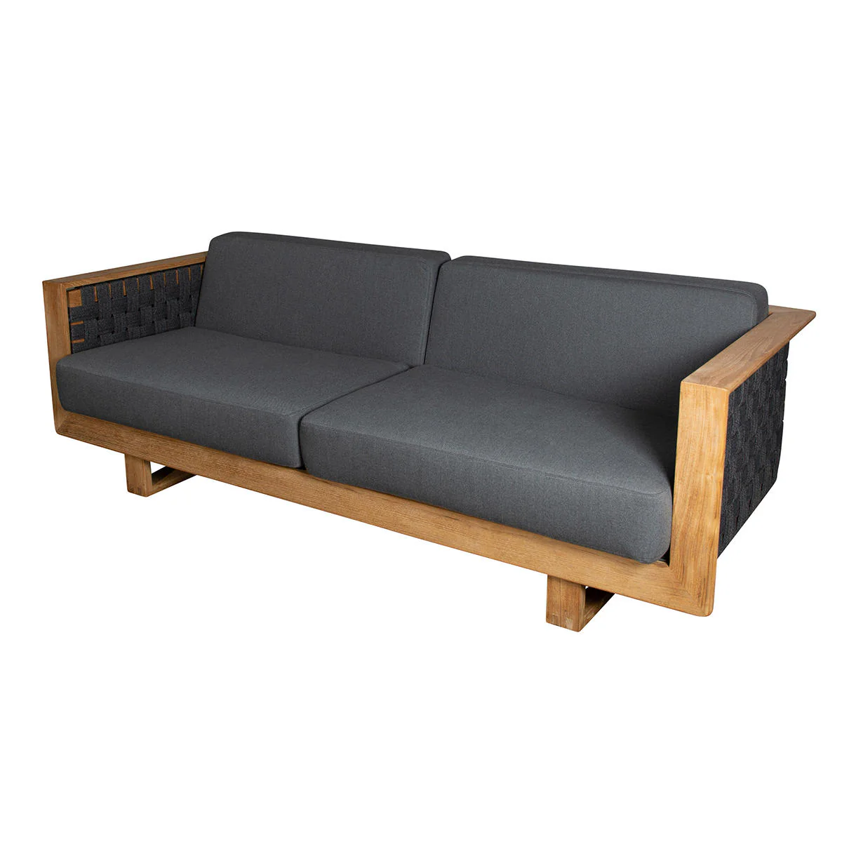 Angle Lounge 3 Seat Sofa with Teak Frame - Image 5