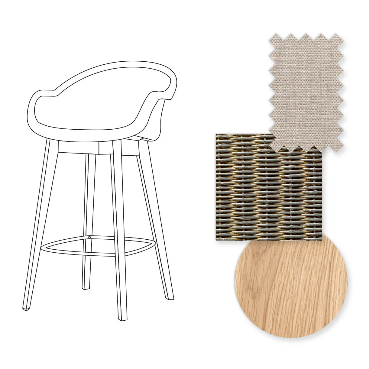 Avril Counter Stool with Oak Legs - Image 13