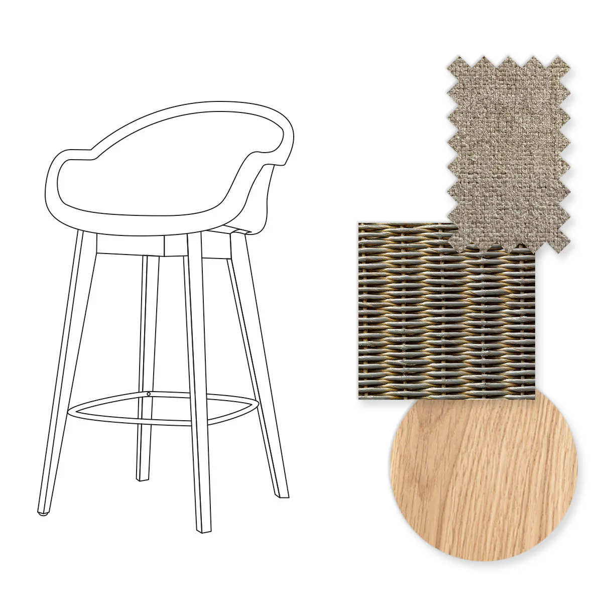 Avril Counter Stool with Oak Legs - Image 14