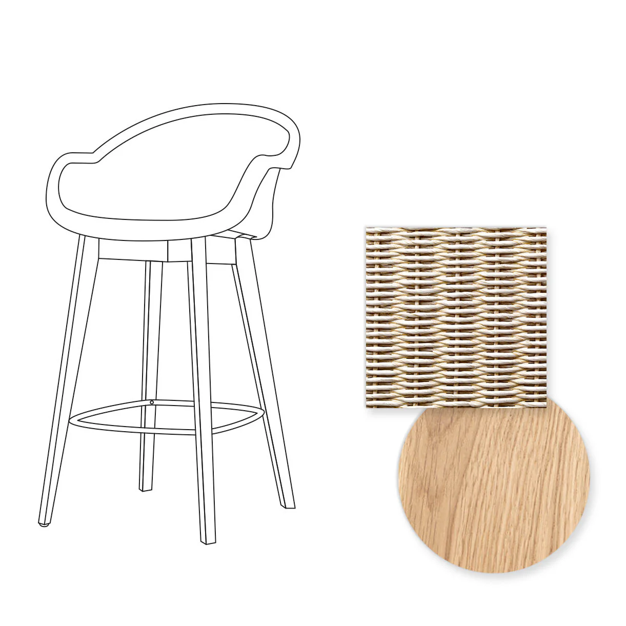 Avril Counter Stool with Oak Legs - Image 16