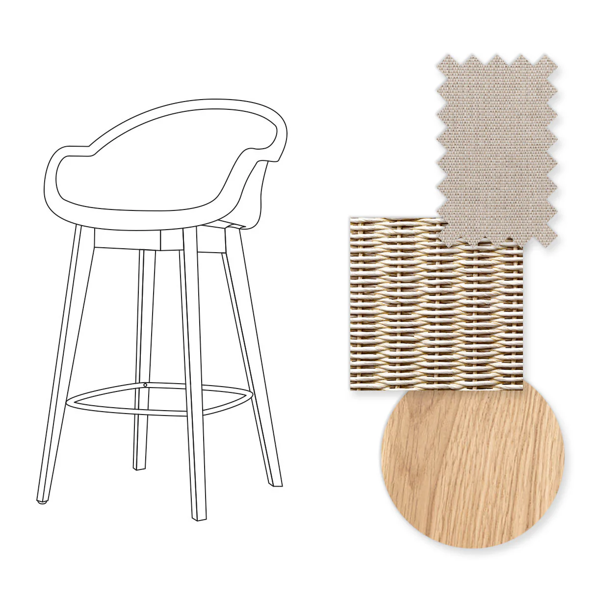 Avril Counter Stool with Oak Legs - Image 17