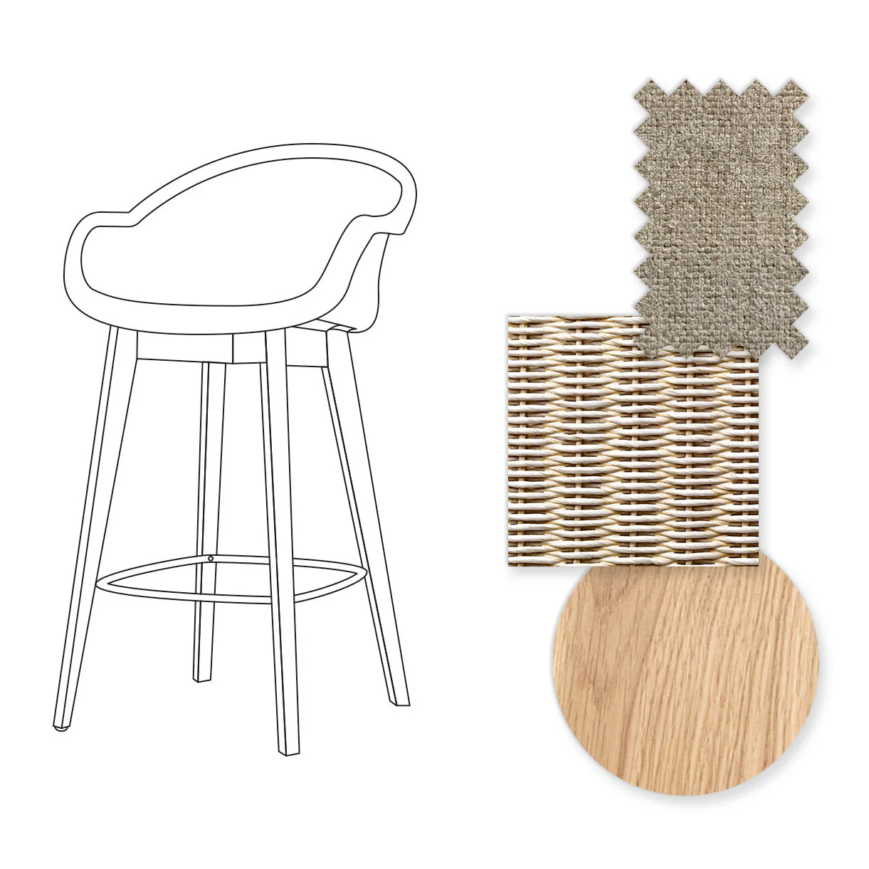 Avril Counter Stool with Oak Legs - Image 18