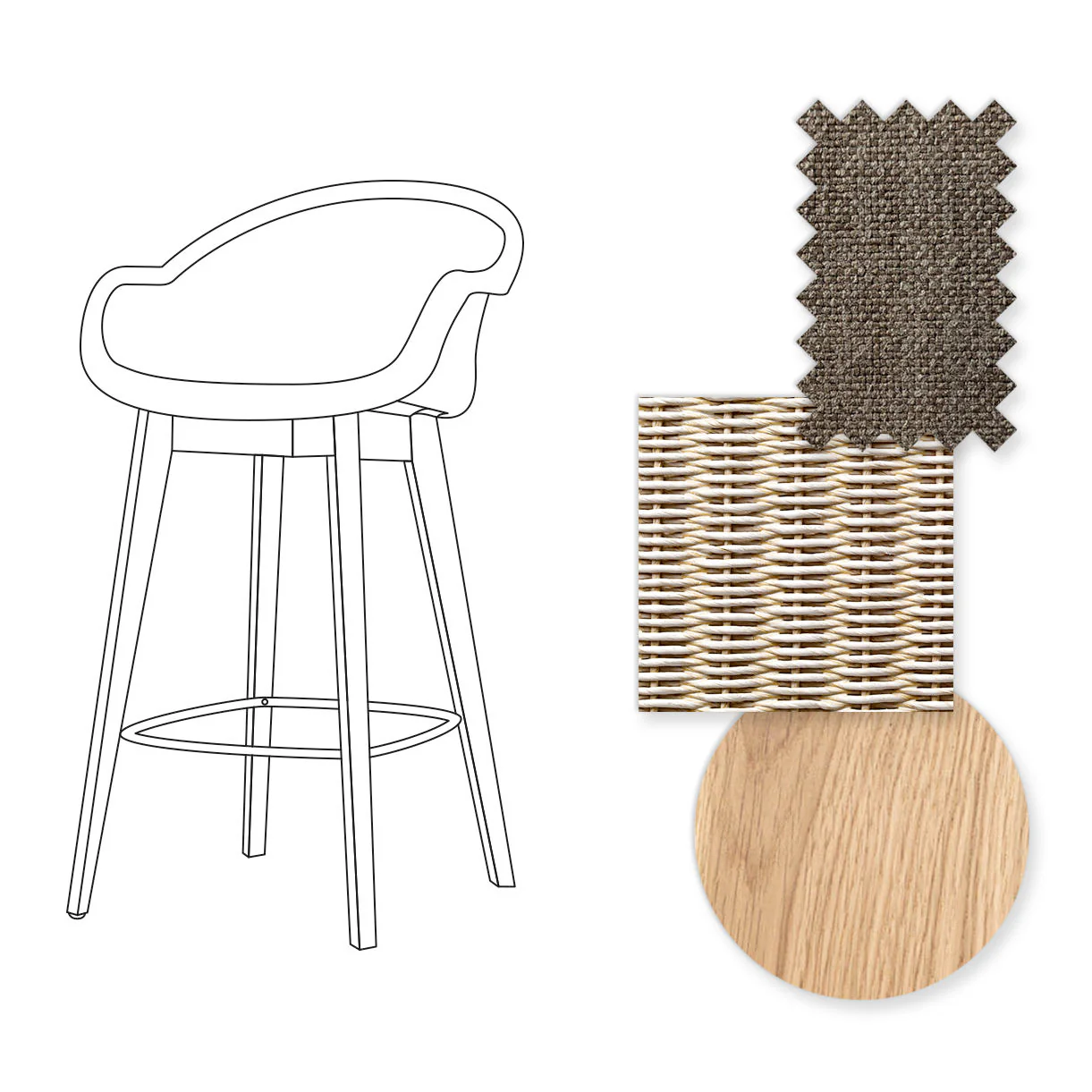 Avril Counter Stool with Oak Legs - Image 19