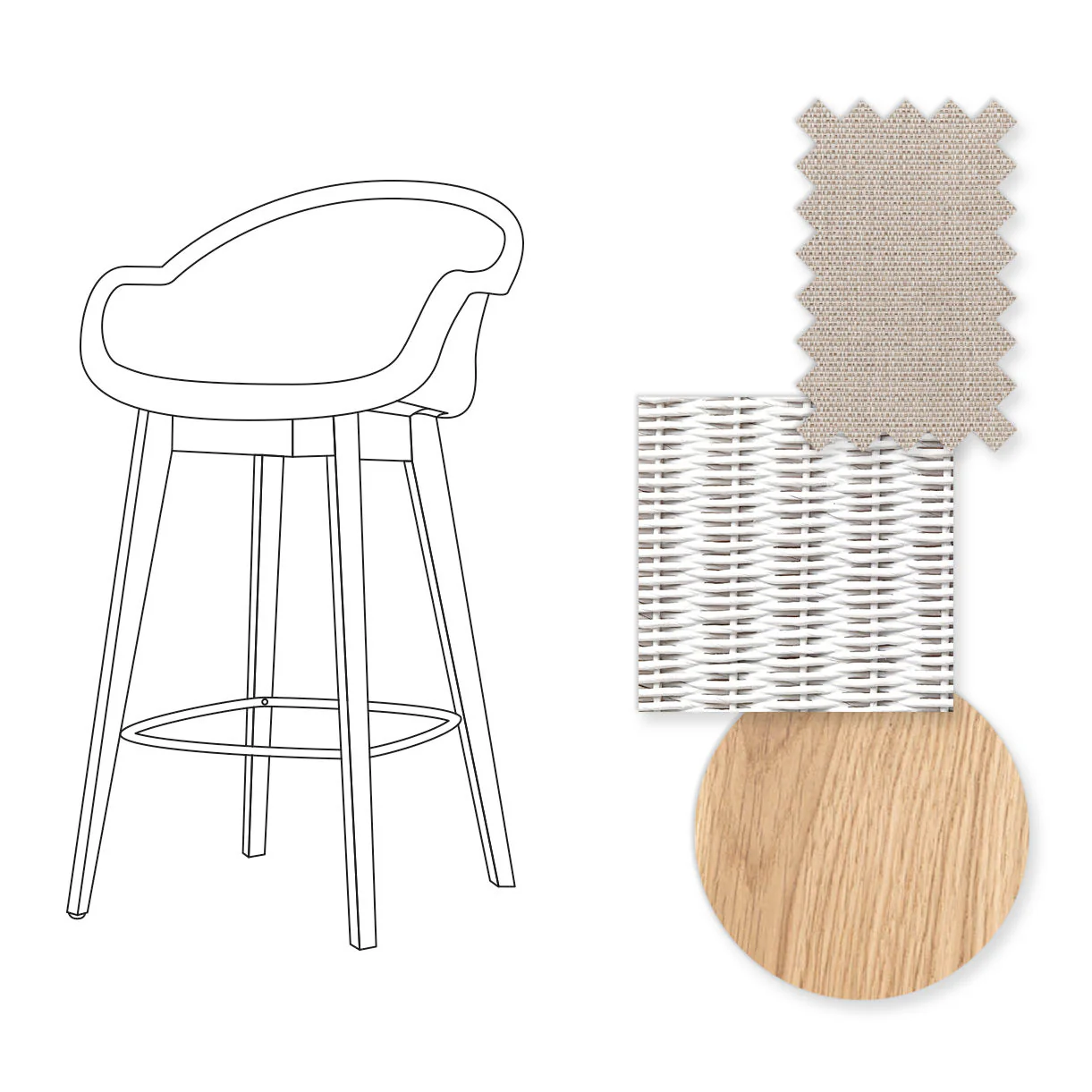 Avril Counter Stool with Oak Legs - Image 21