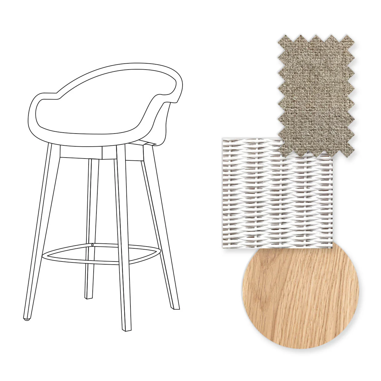 Avril Counter Stool with Oak Legs - Image 22