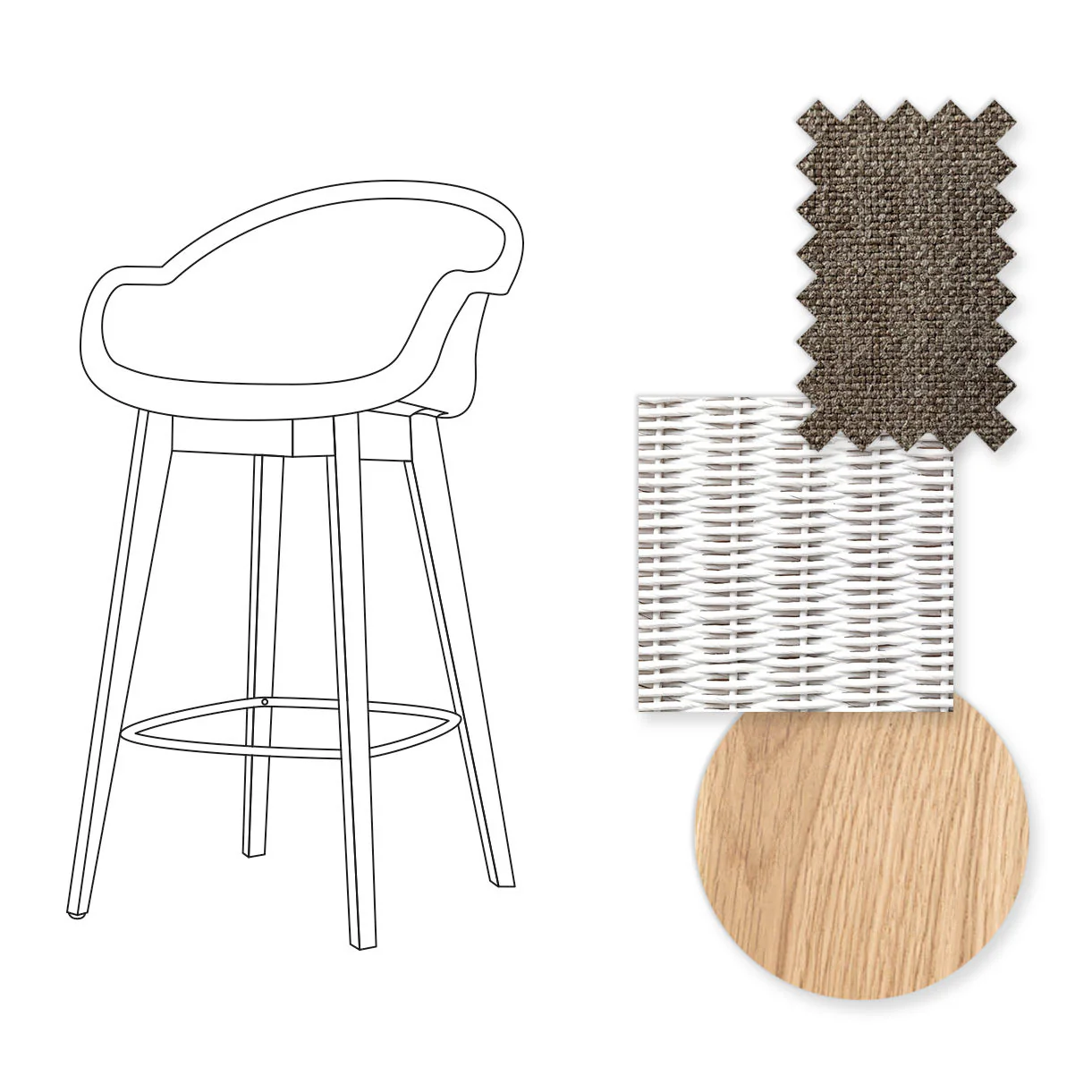 Avril Counter Stool with Oak Legs - Image 23