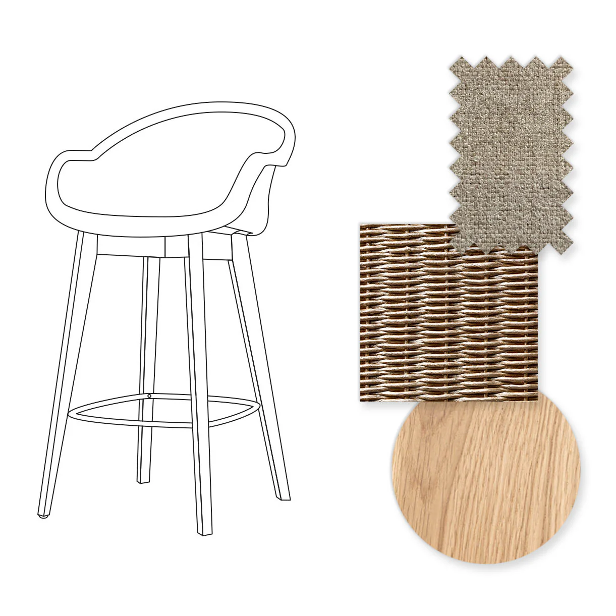 Avril Counter Stool with Oak Legs - Image 30