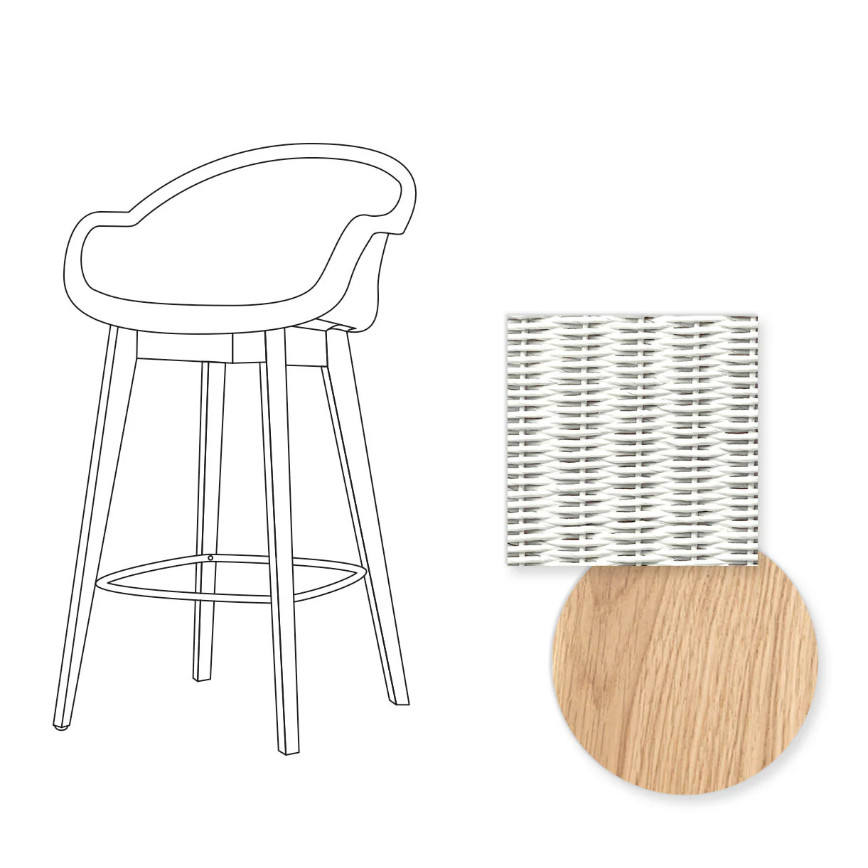 Avril Counter Stool with Oak Legs - Image 32