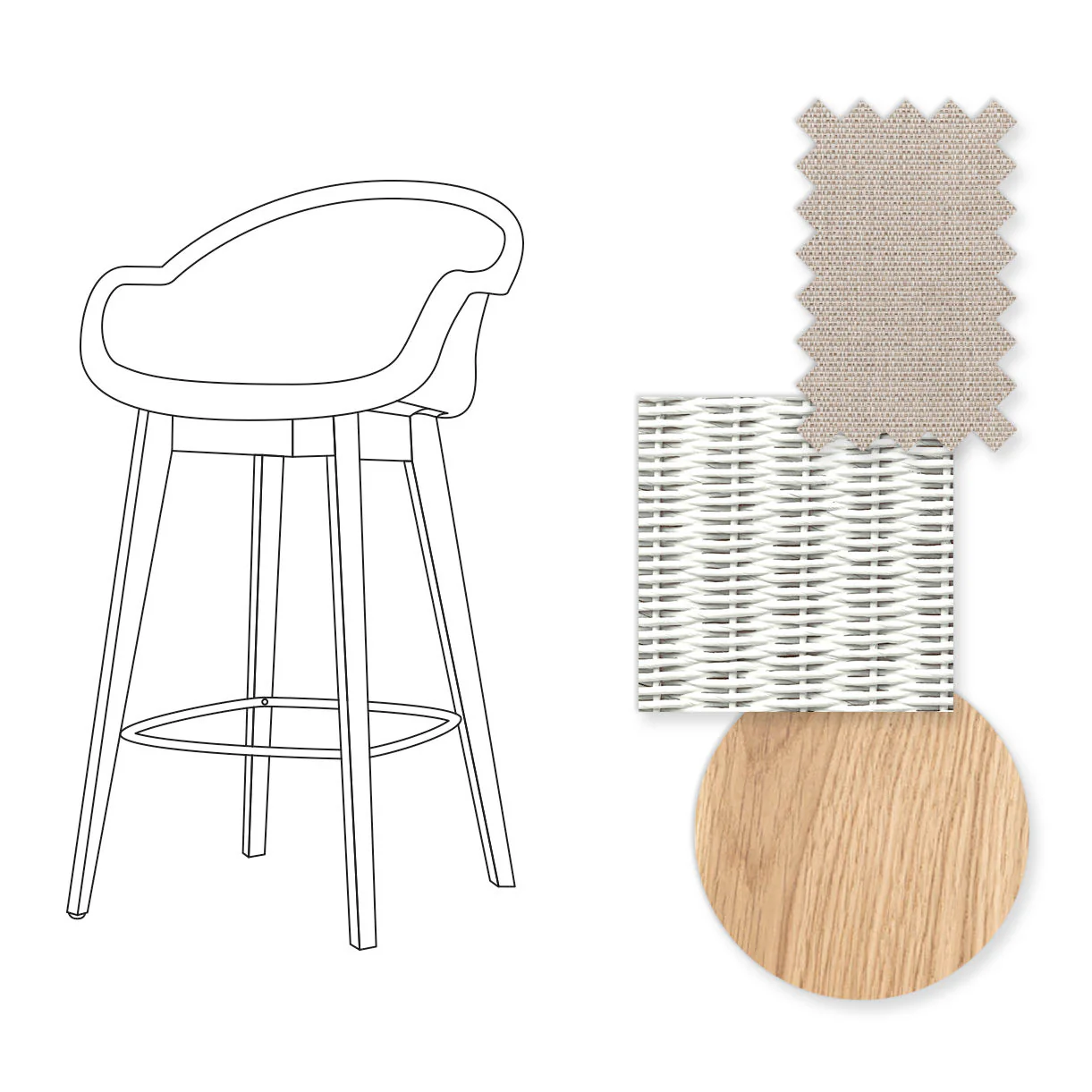 Avril Counter Stool with Oak Legs - Image 33