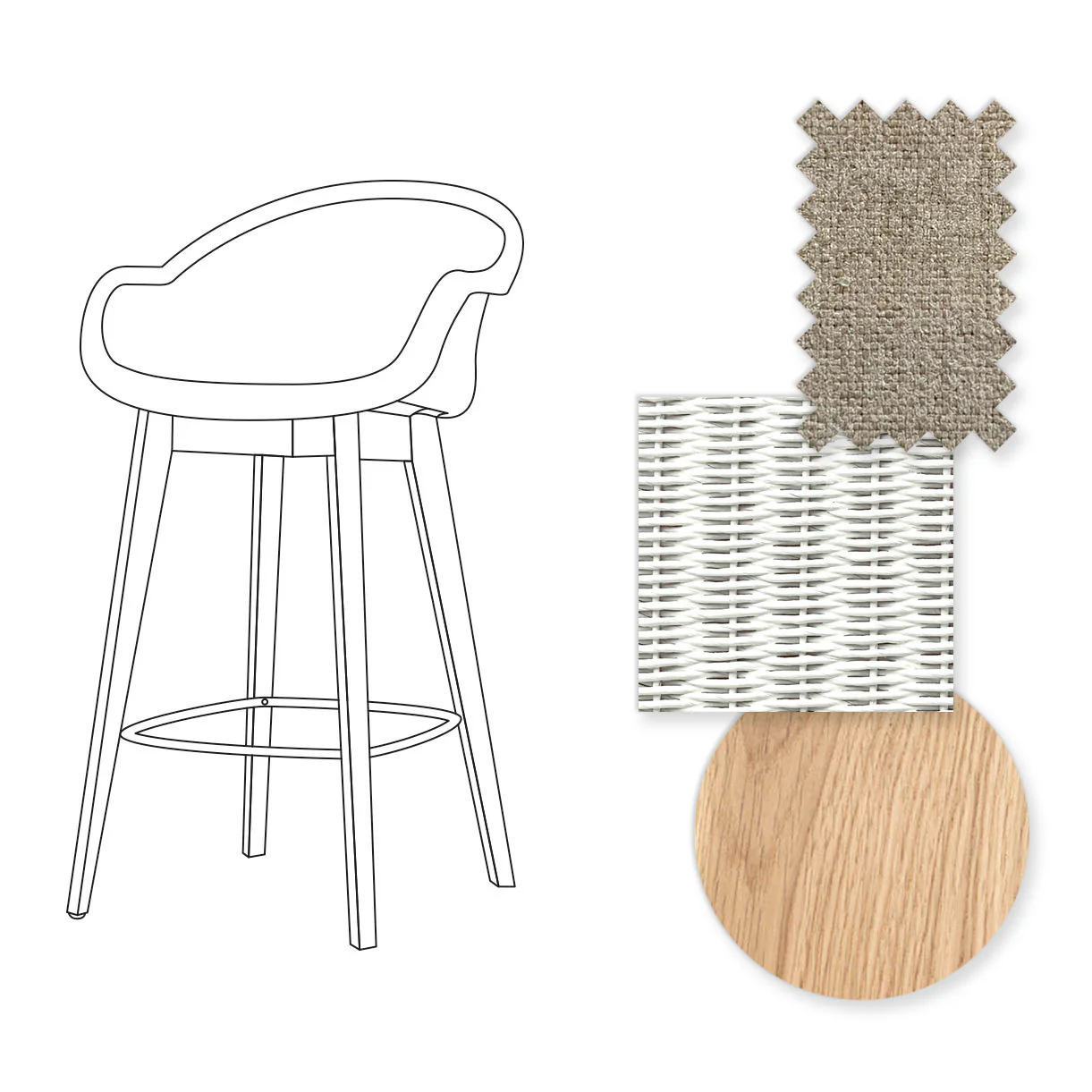 Avril Counter Stool with Oak Legs - Image 34