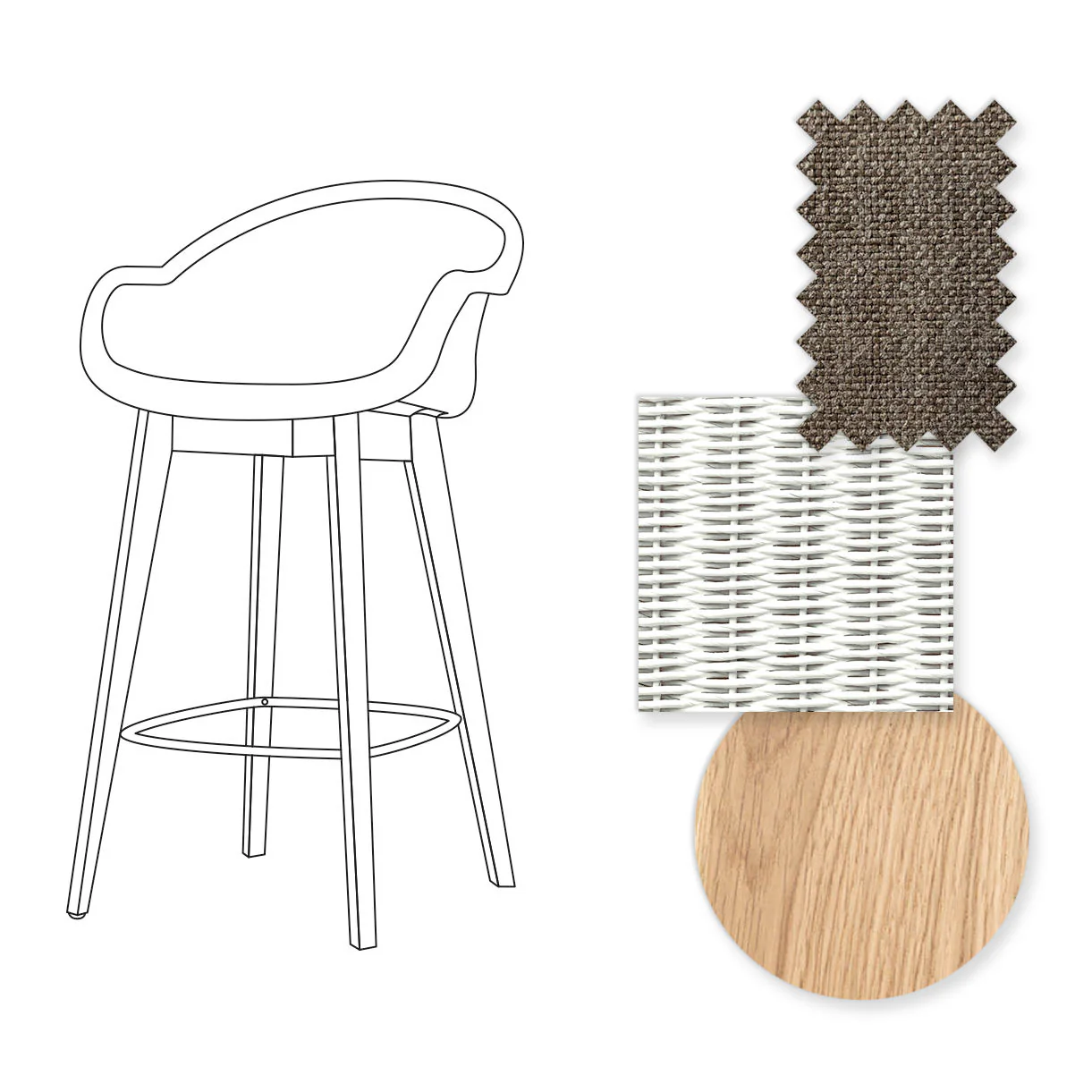 Avril Counter Stool with Oak Legs - Image 35