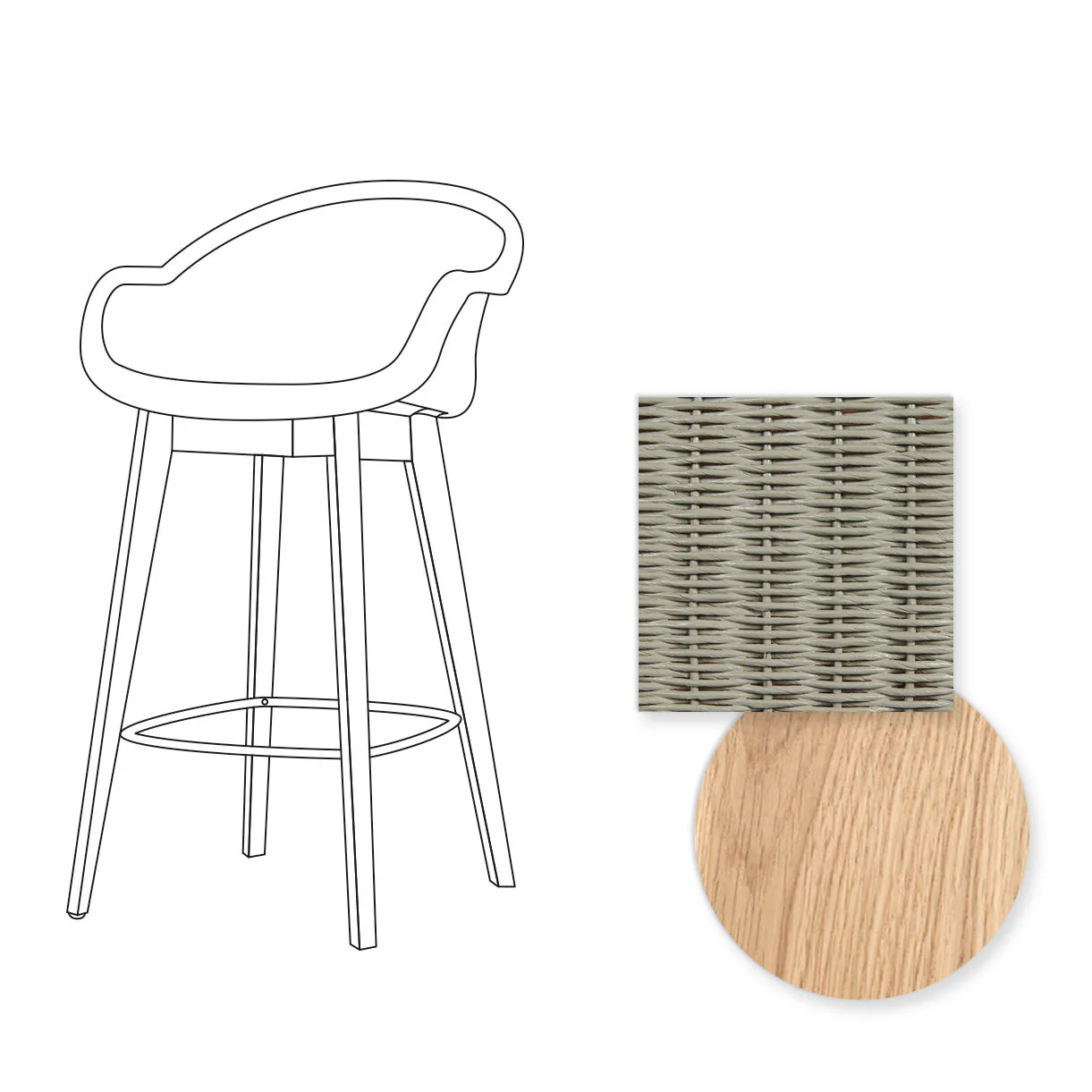 Avril Counter Stool with Oak Legs - Image 36