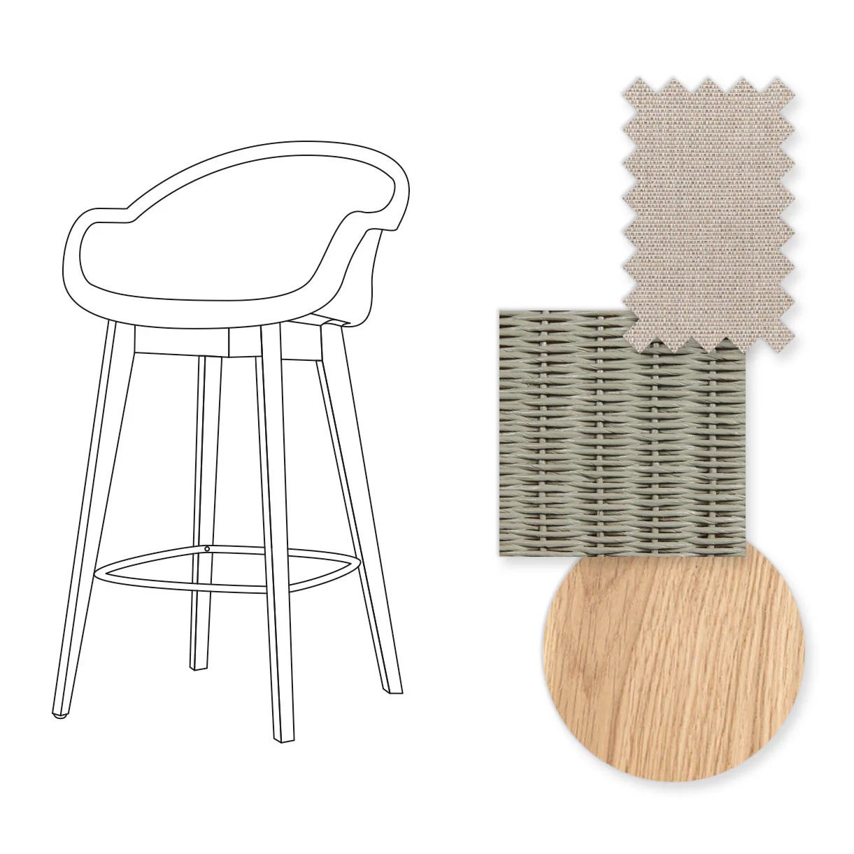 Avril Counter Stool with Oak Legs - Image 37
