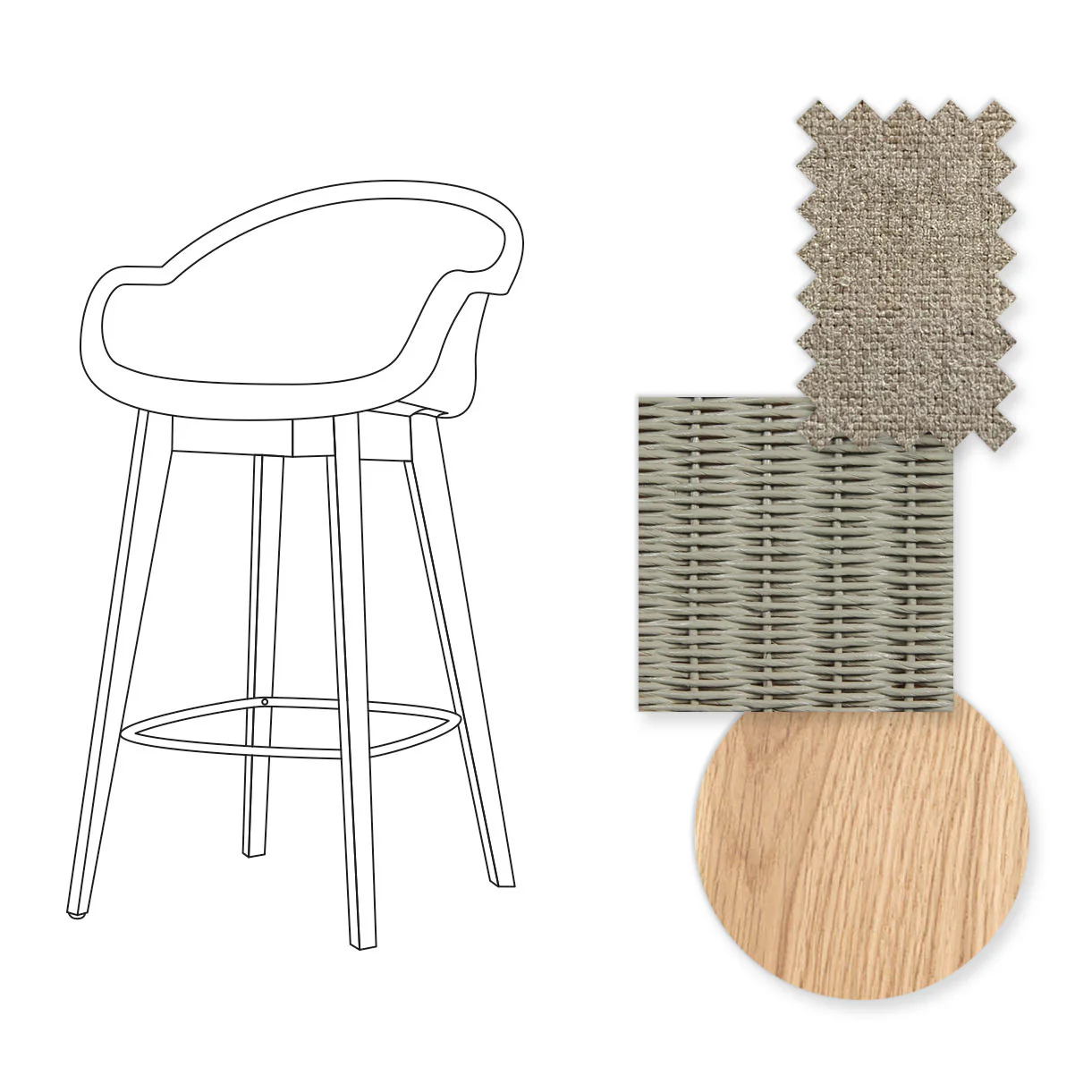 Avril Counter Stool with Oak Legs - Image 38