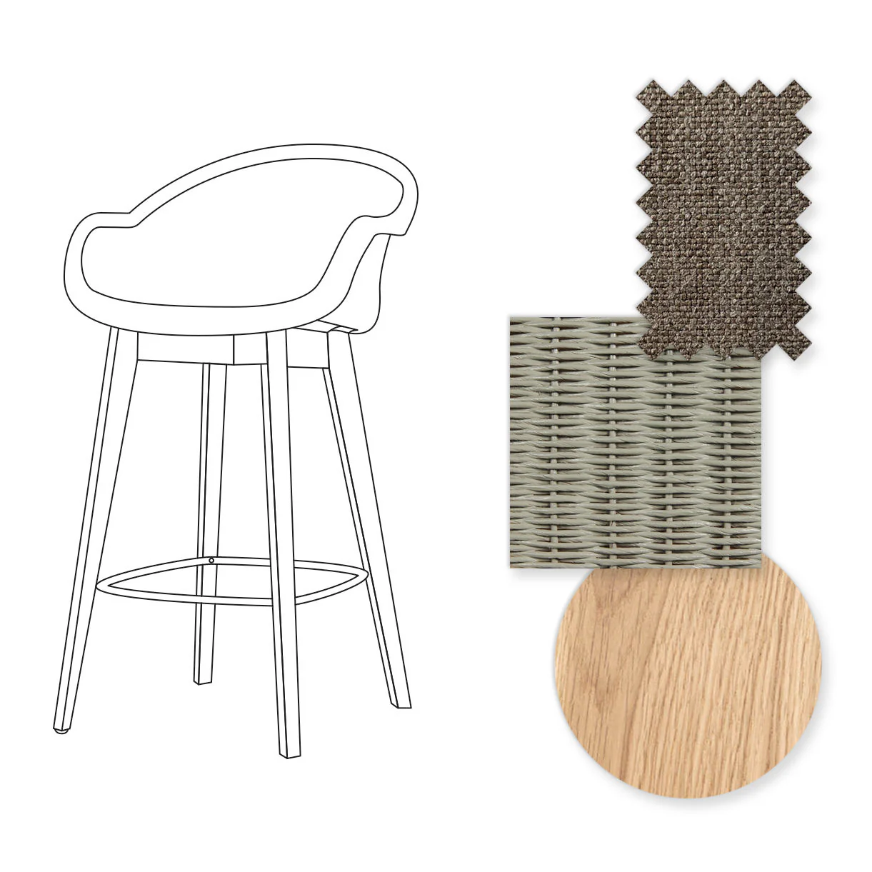 Avril Counter Stool with Oak Legs - Image 39