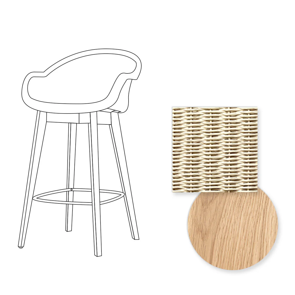 Avril Counter Stool with Oak Legs - Image 40