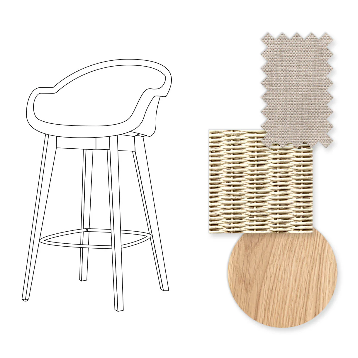Avril Counter Stool with Oak Legs - Image 41