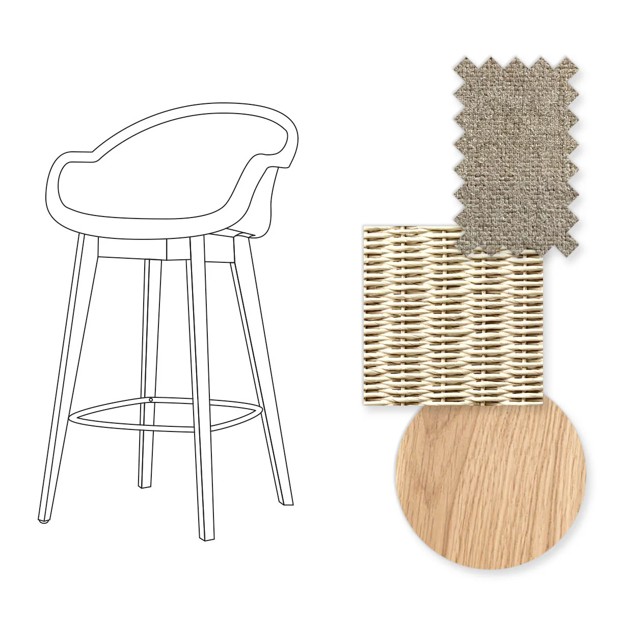 Avril Counter Stool with Oak Legs - Image 42