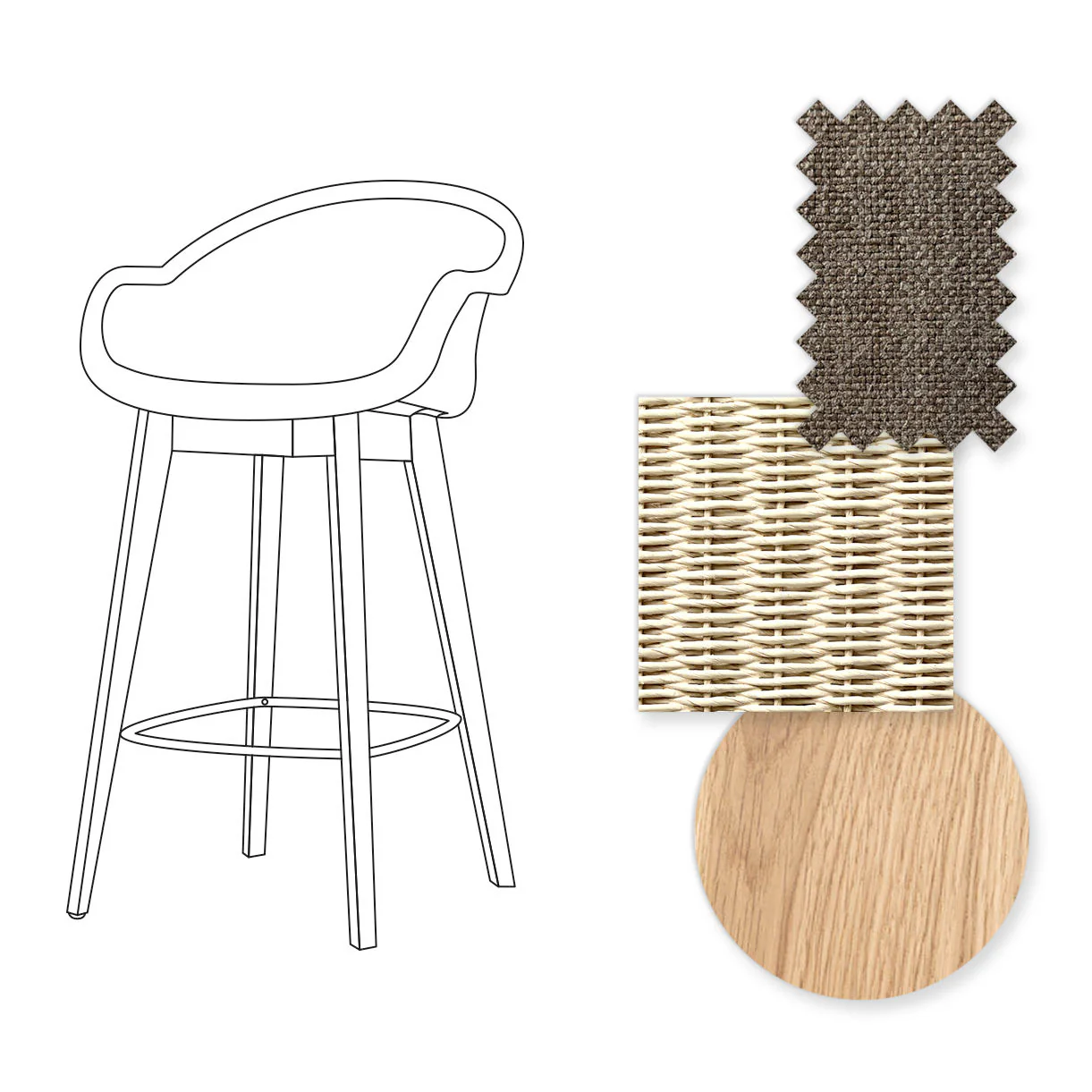 Avril Counter Stool with Oak Legs - Image 43