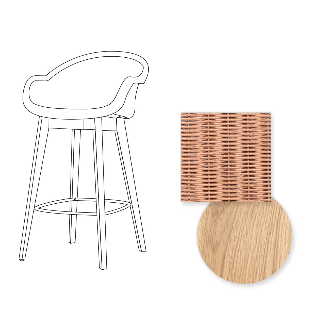 Avril Counter Stool with Oak Legs - Image 48