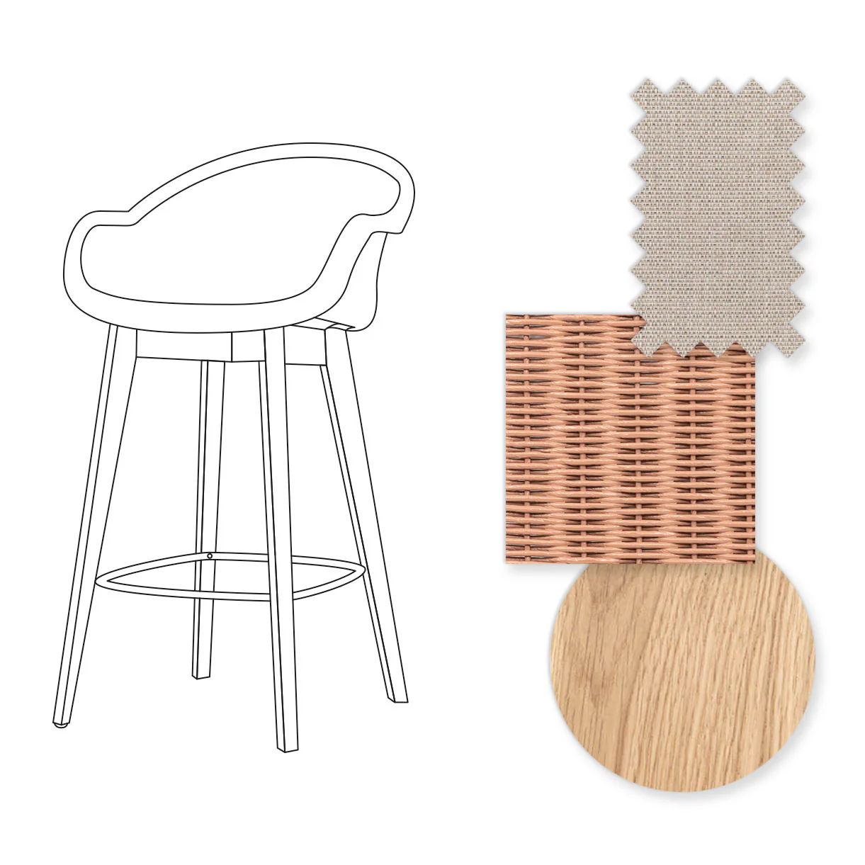 Avril Counter Stool with Oak Legs - Image 49