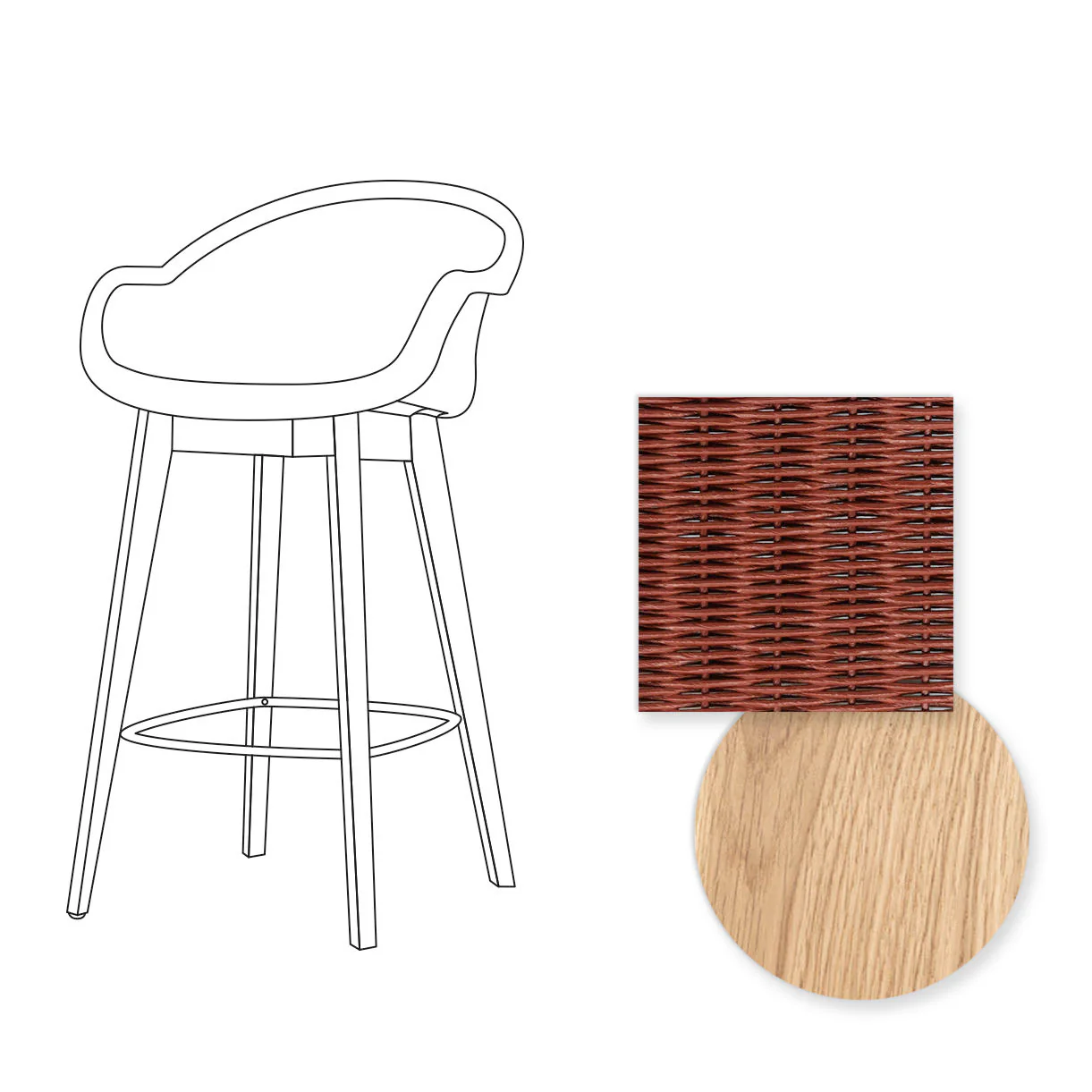 Avril Counter Stool with Oak Legs - Image 52