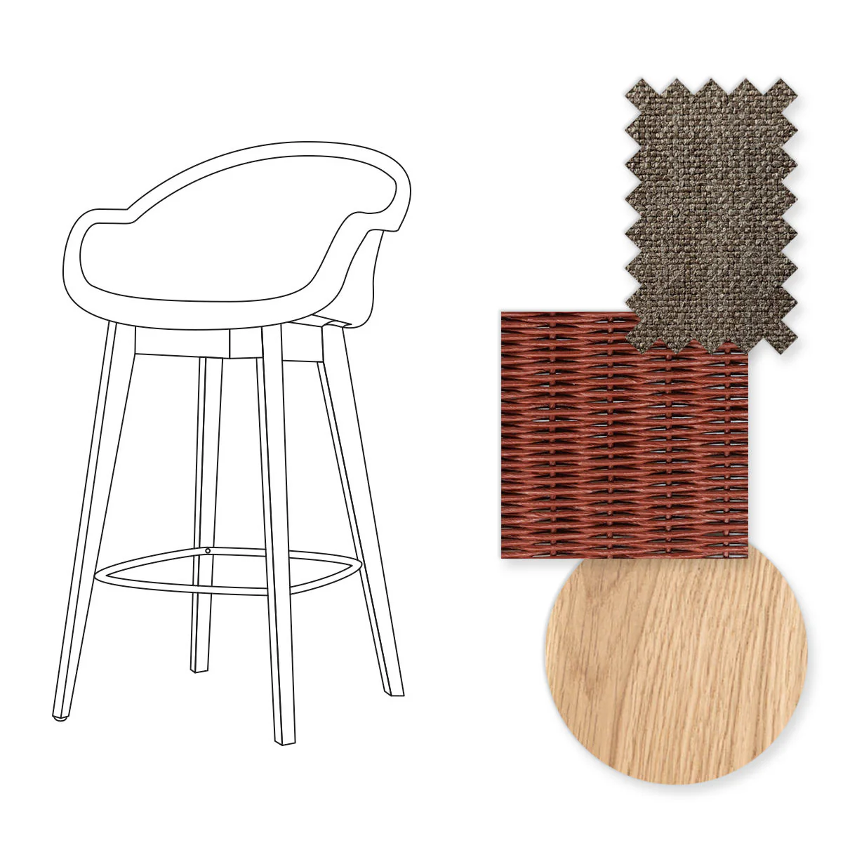 Avril Counter Stool with Oak Legs - Image 55