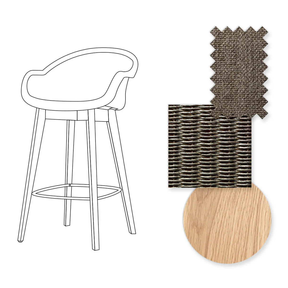 Avril Counter Stool with Oak Legs - Image 59