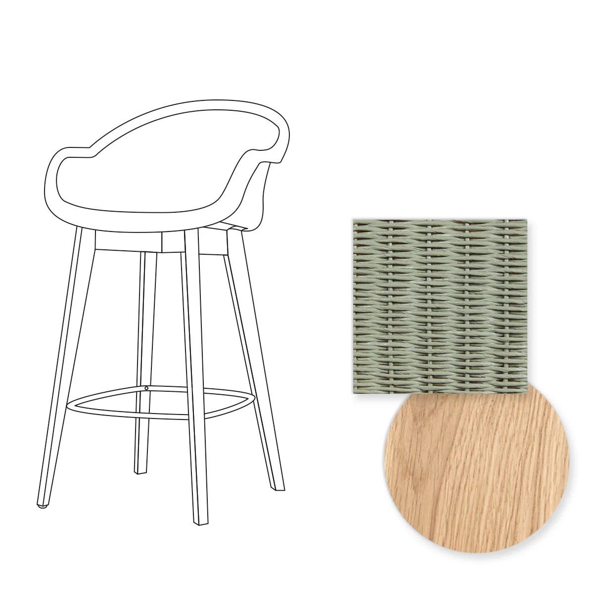 Avril Counter Stool with Oak Legs - Image 60