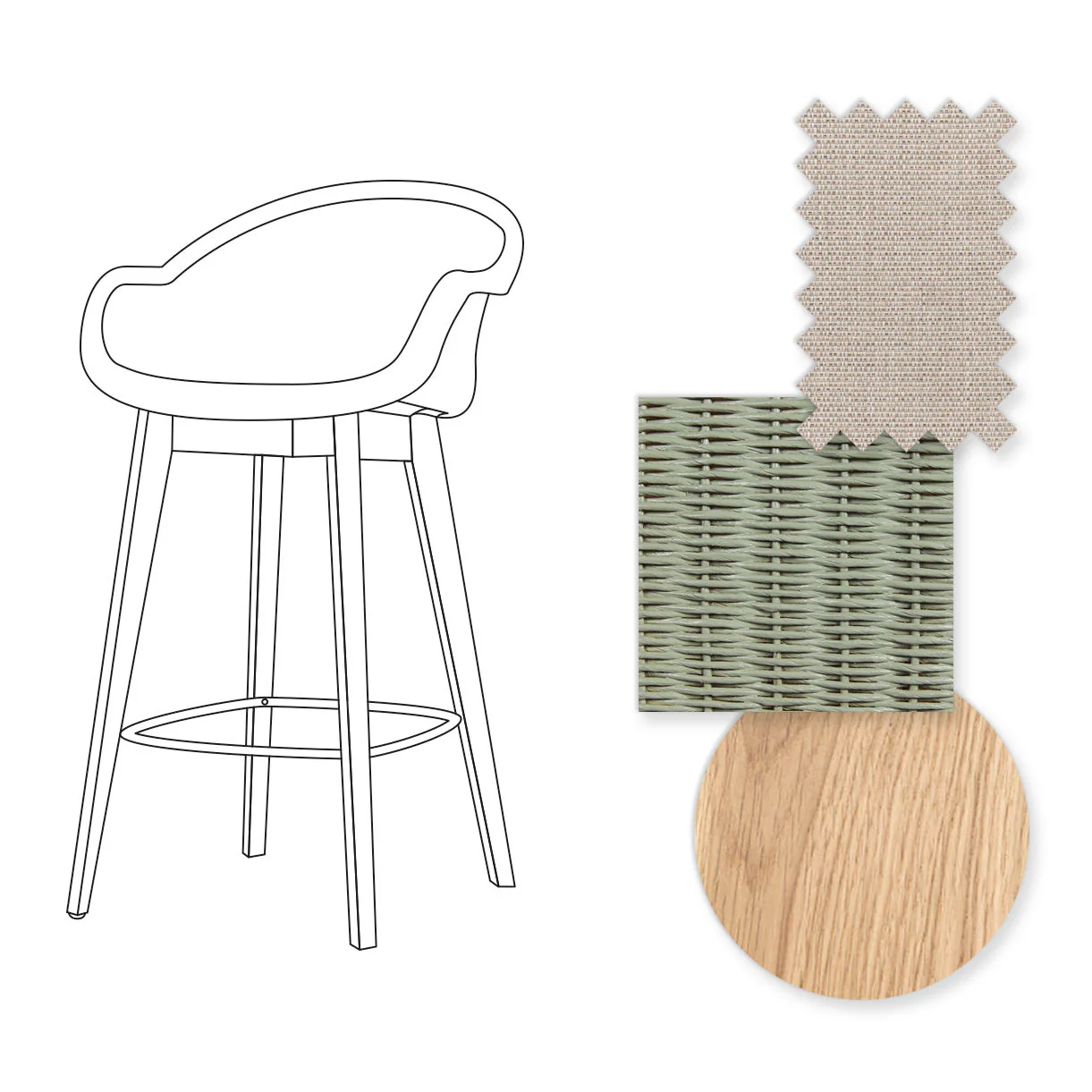 Avril Counter Stool with Oak Legs - Image 61
