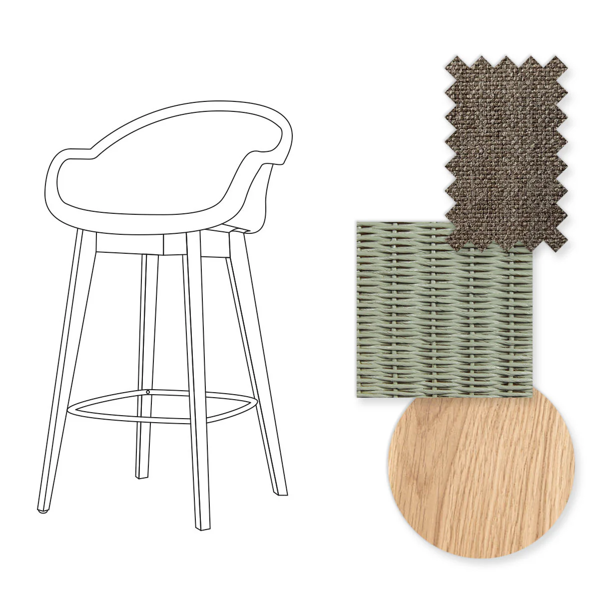 Avril Counter Stool with Oak Legs - Image 63
