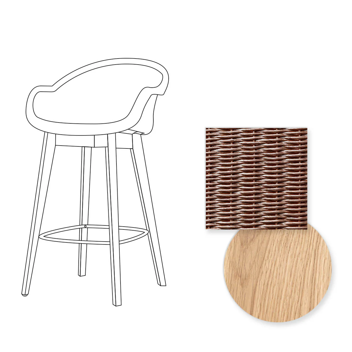 Avril Counter Stool with Oak Legs - Image 64