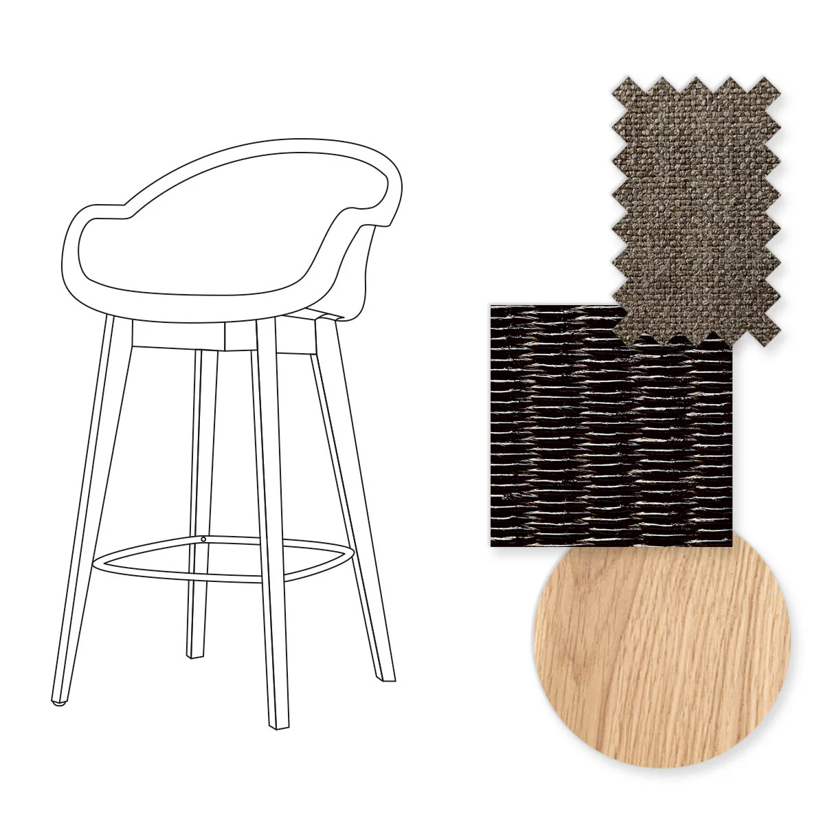 Avril Counter Stool with Oak Legs - Image 71