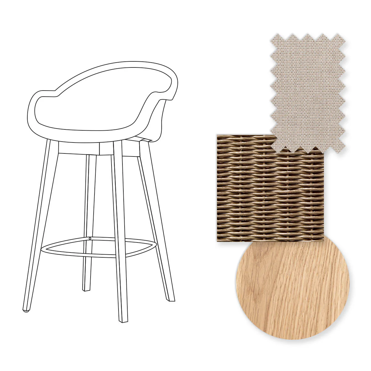 Avril Counter Stool with Oak Legs - Image 73