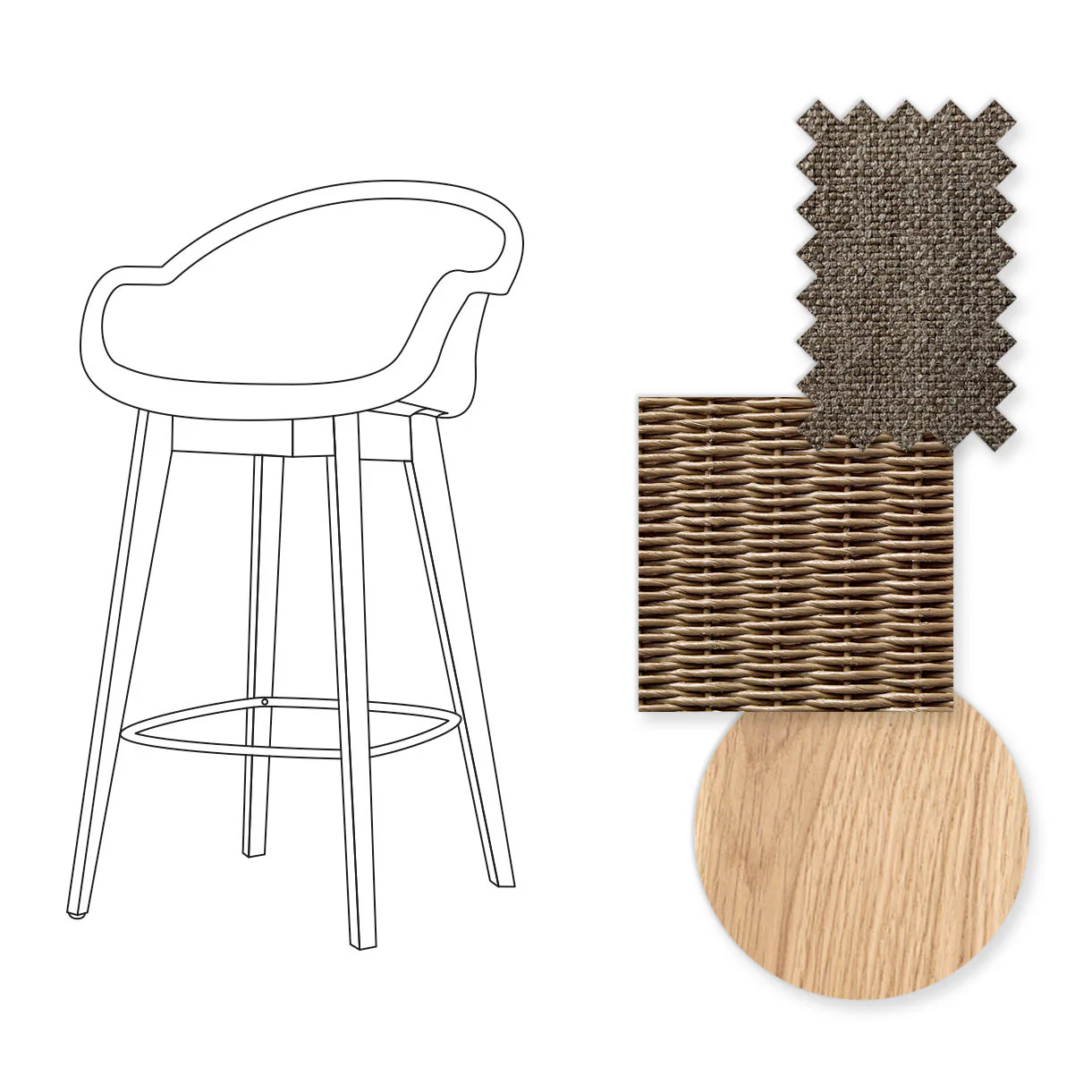 Avril Counter Stool with Oak Legs - Image 75