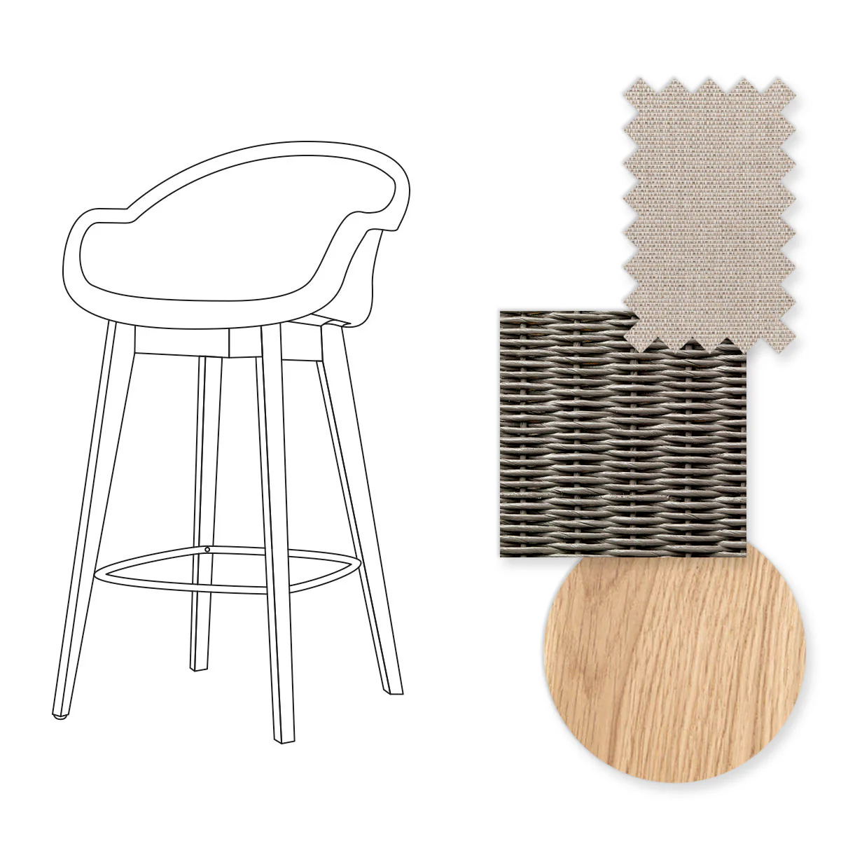 Avril Counter Stool with Oak Legs - Image 77