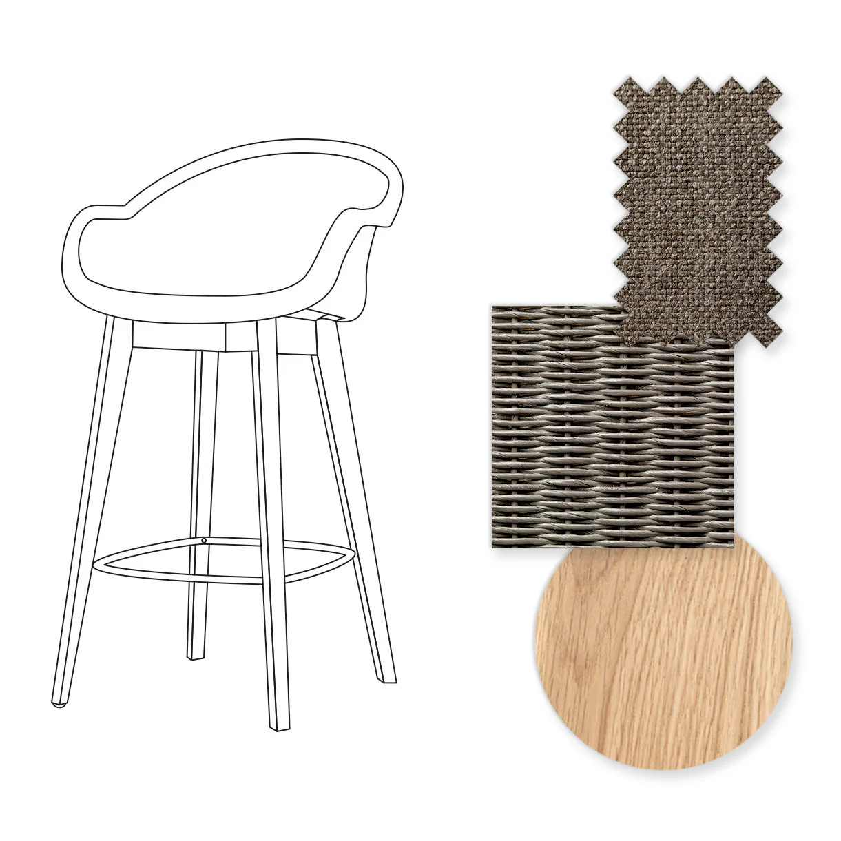 Avril Counter Stool with Oak Legs - Image 79