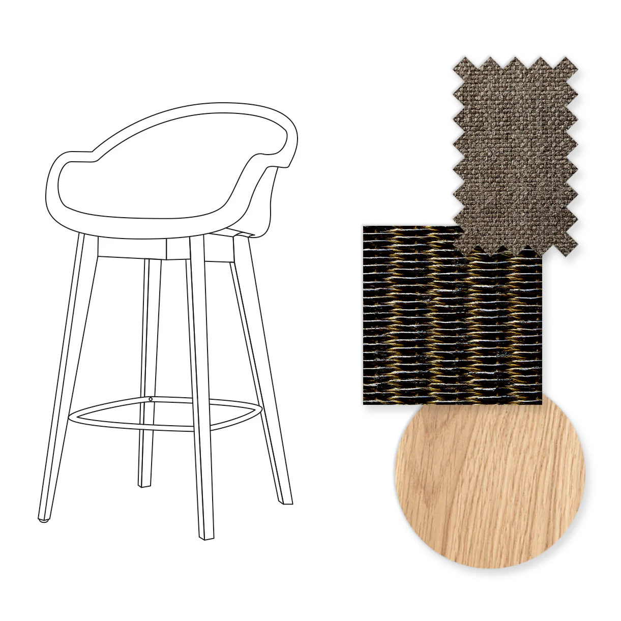 Avril Counter Stool with Oak Legs - Image 86