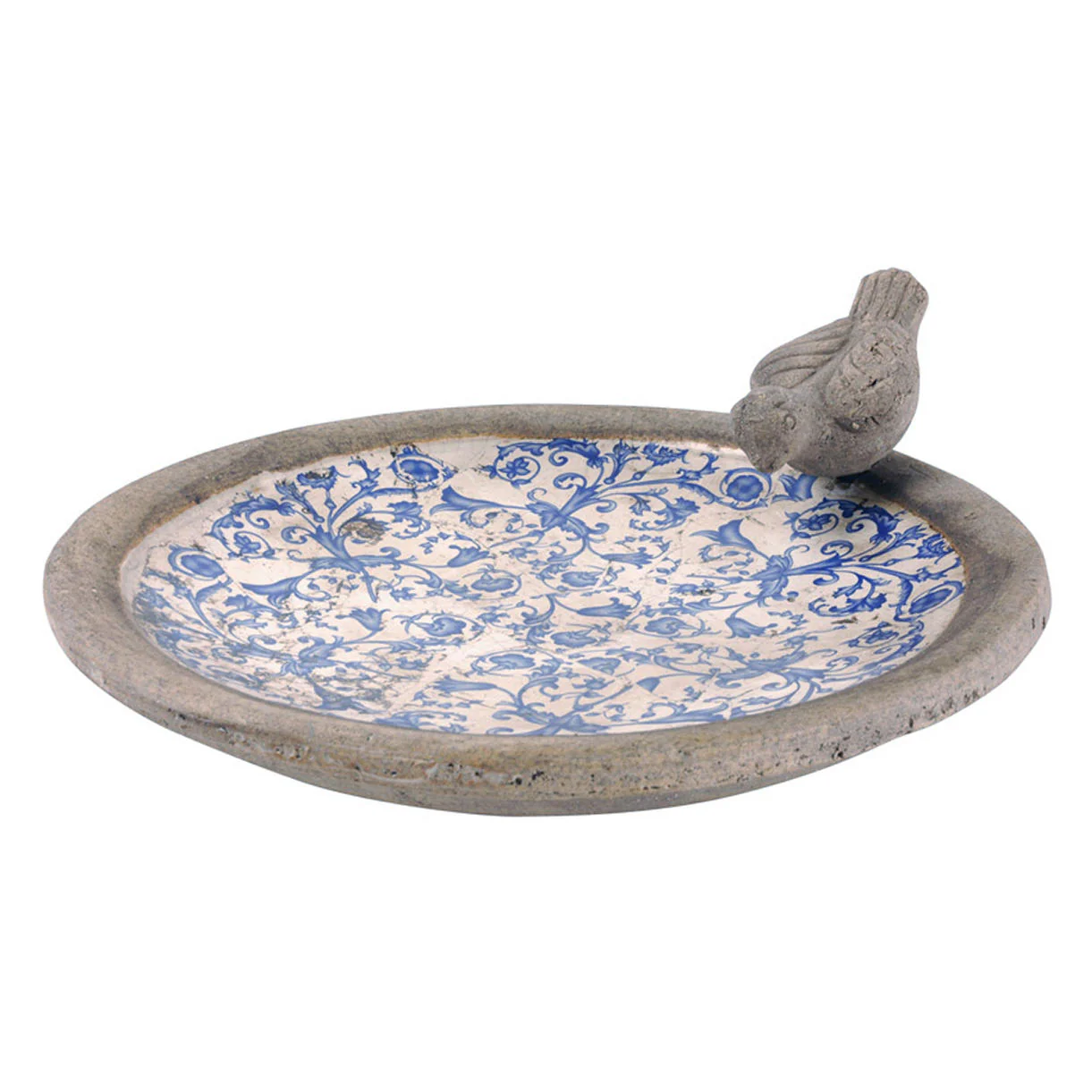 Blue Ceramic Bird Bath - Image 2