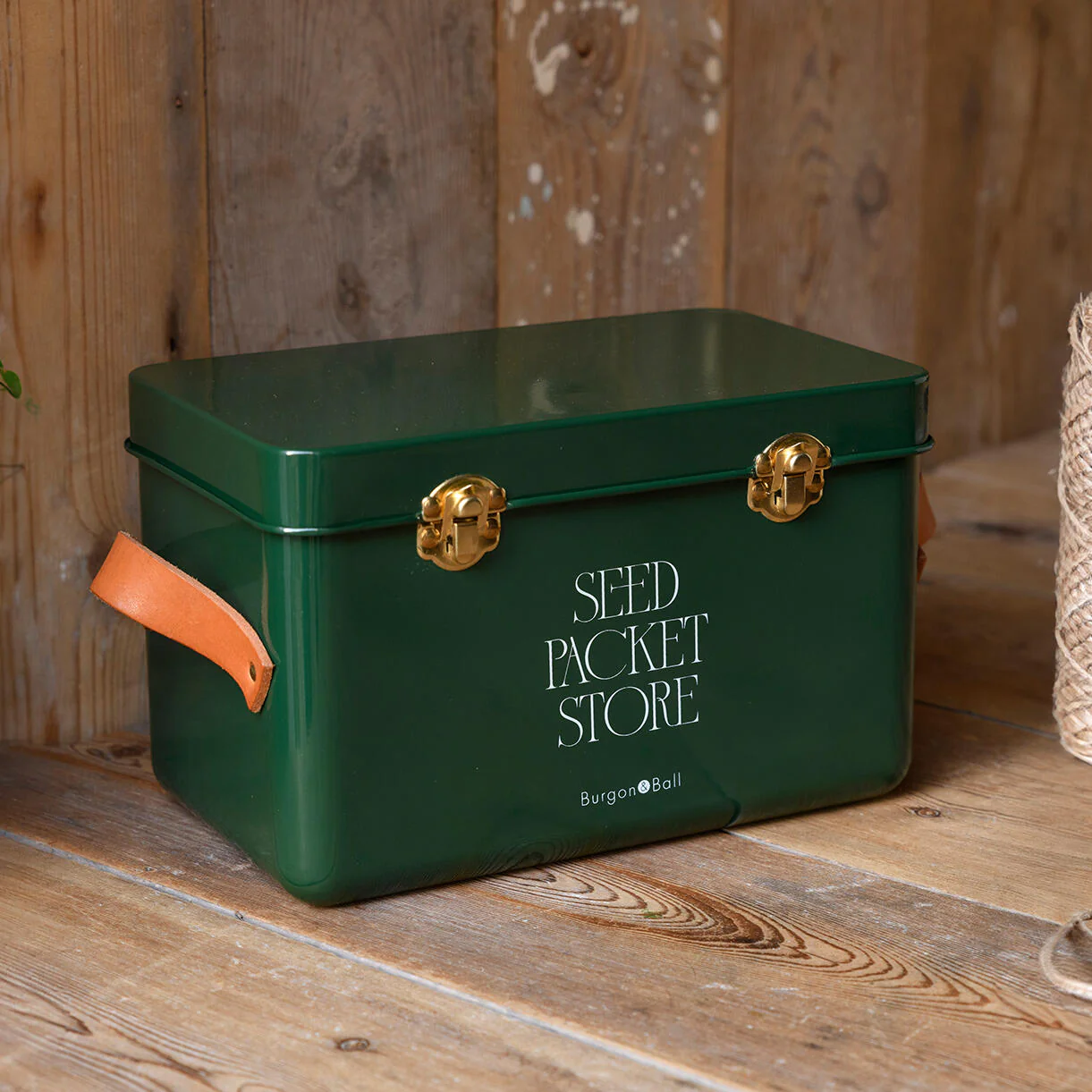 Classic Leather Handled Seed Storage Tins - Image 2