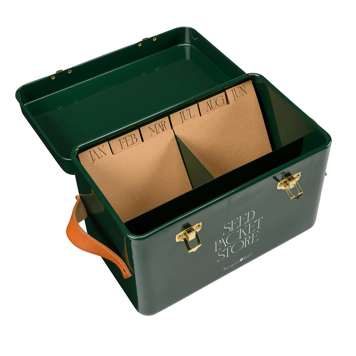 Classic Leather Handled Seed Storage Tins - Image 3