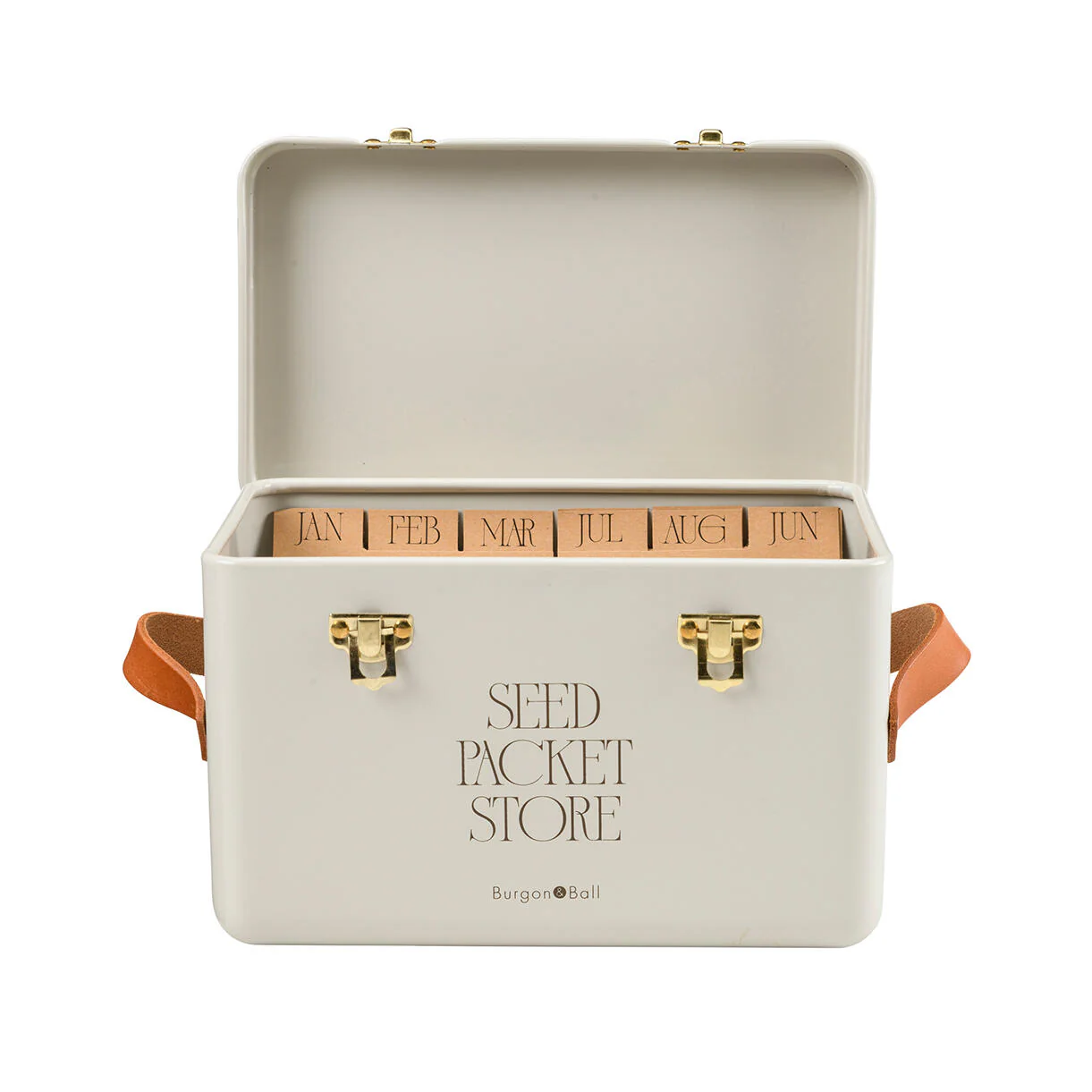 Classic Leather Handled Seed Storage Tins - Image 4