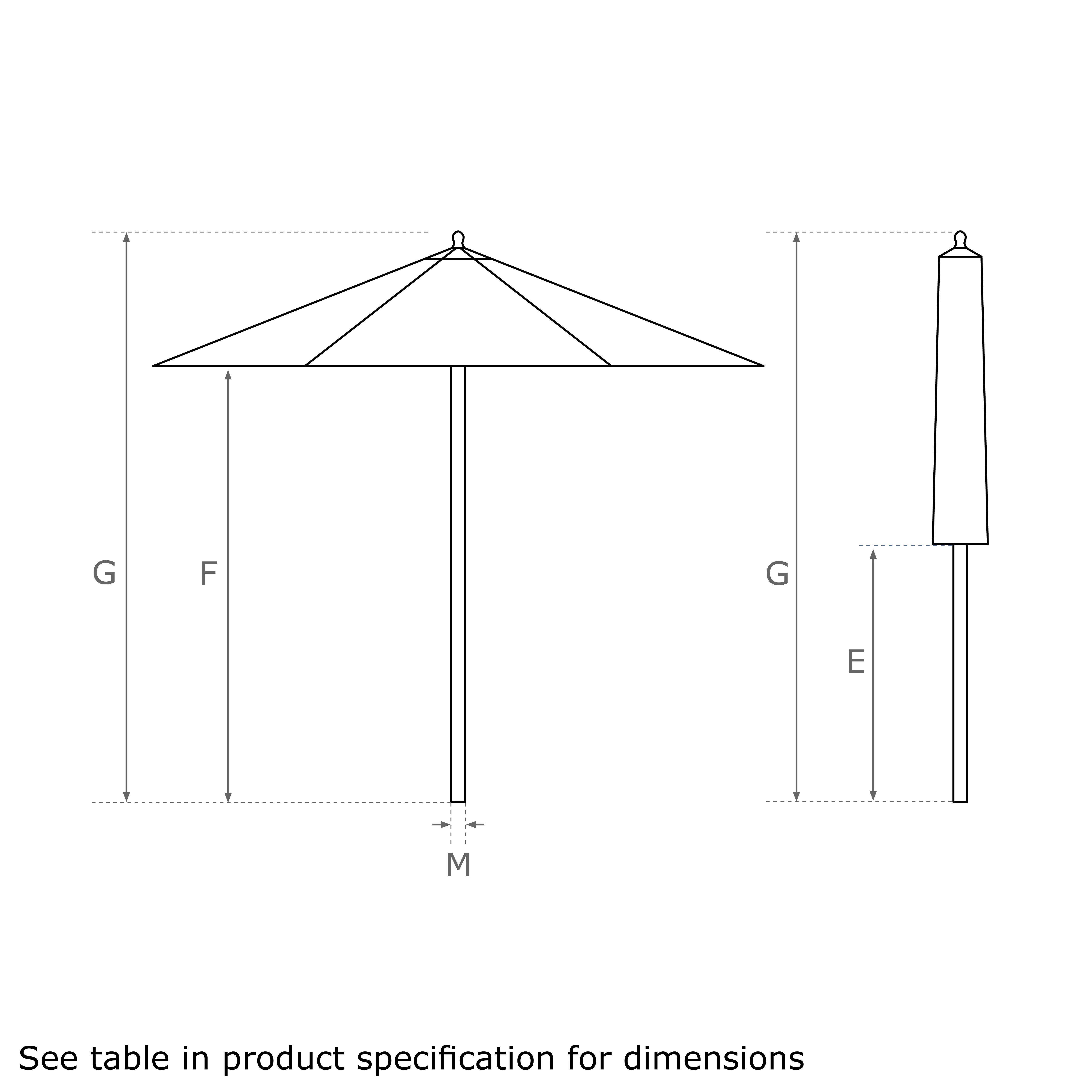 Classic Wood Framed 2.6m Round Parasols - Image 4