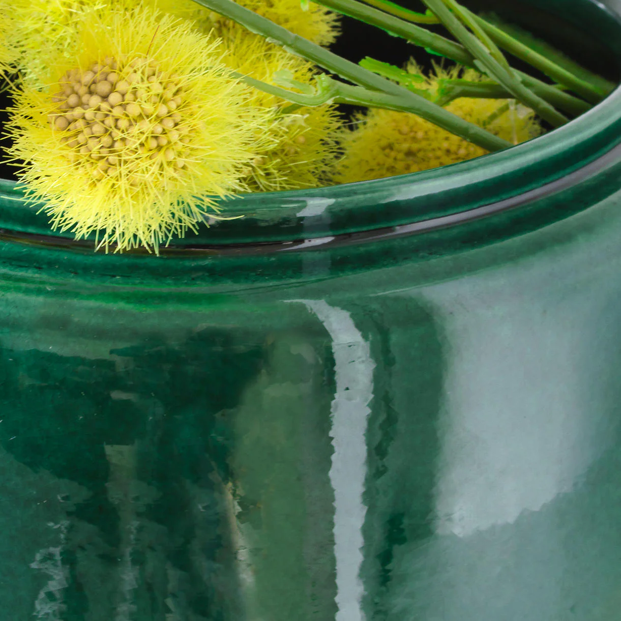 Deep Green Indoor Glazed Pot - Image 3