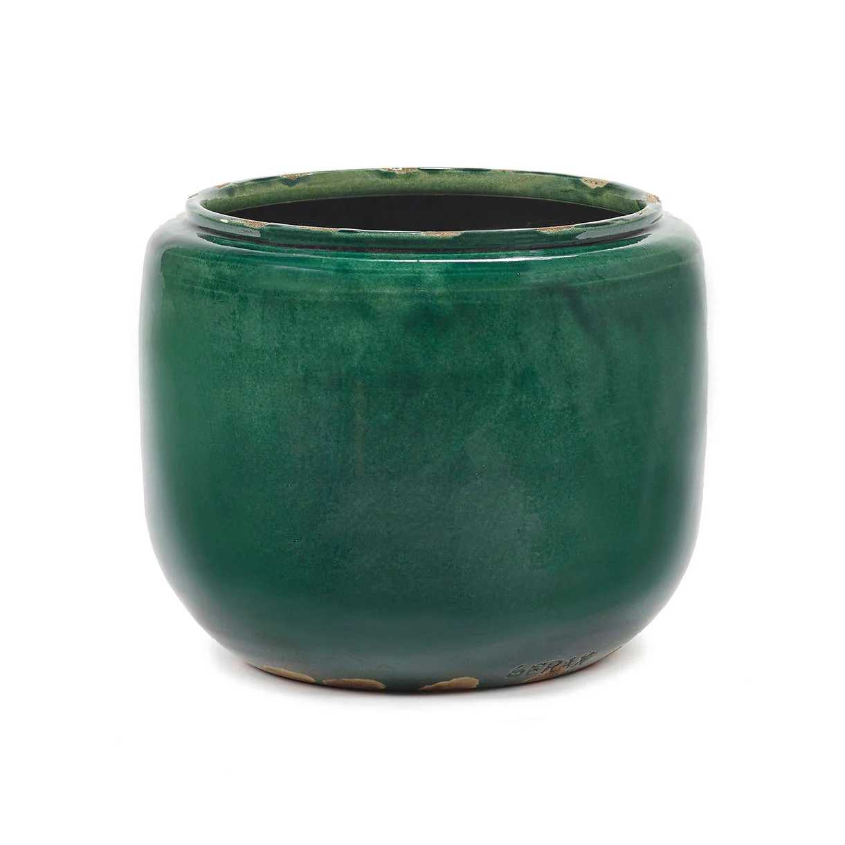 Deep Green Indoor Glazed Pot - Image 4