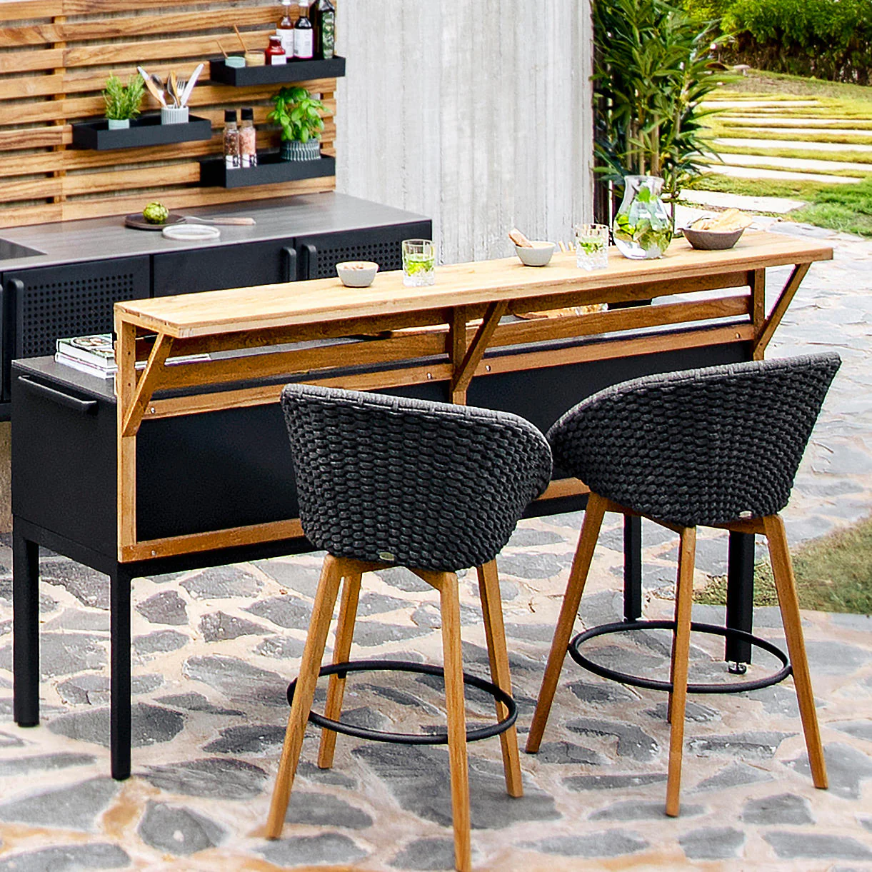 Teak Bar for Drop Kitchen Module - Image 4