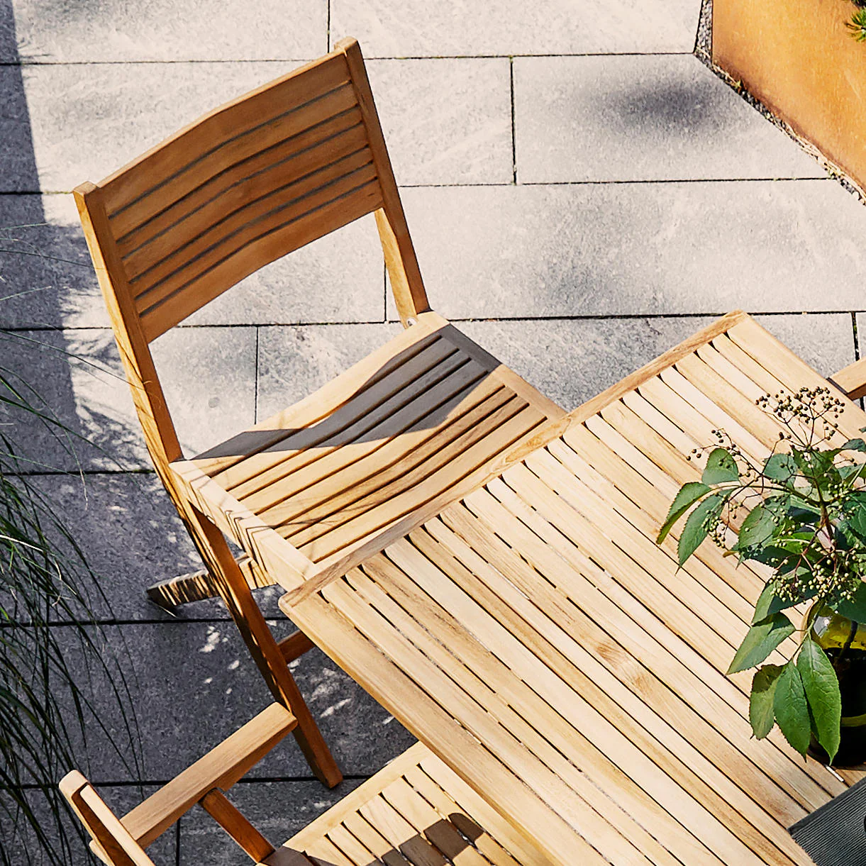 Flip Teak Folding Chair - Image 2