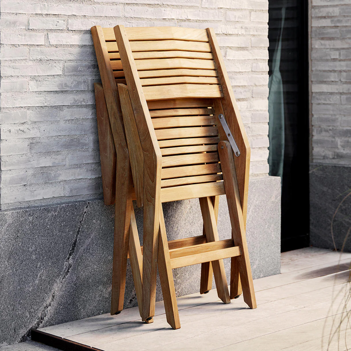 Flip Teak Folding Chair - Image 3
