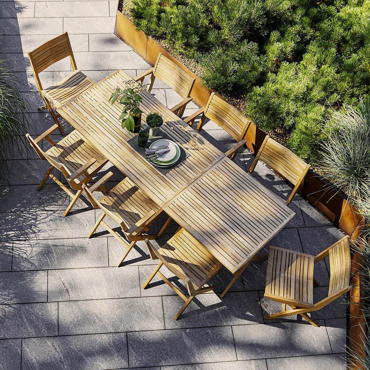 Flip Teak Folding Dining Table - Image 2