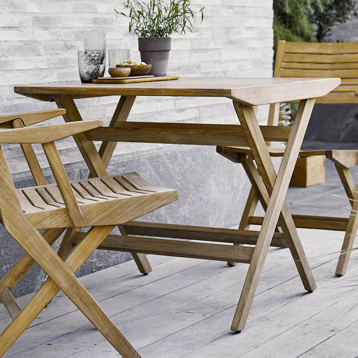 Flip Teak Folding Dining Table - Image 3